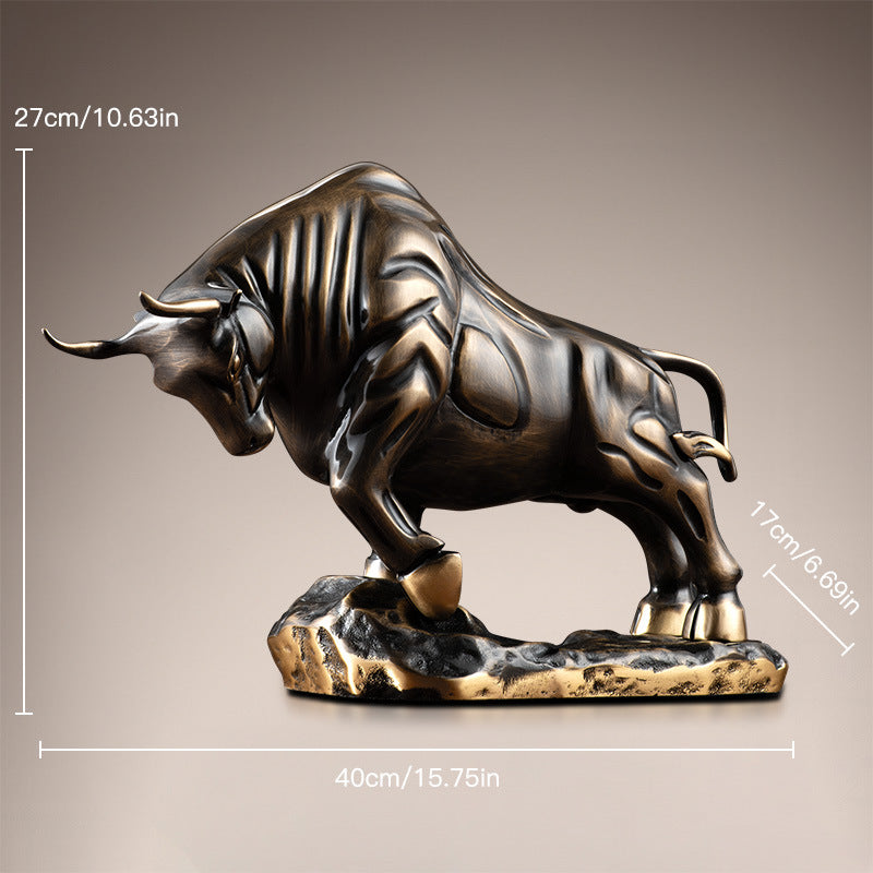 Brass Bull Figurine Perfect For Home And Office Decor