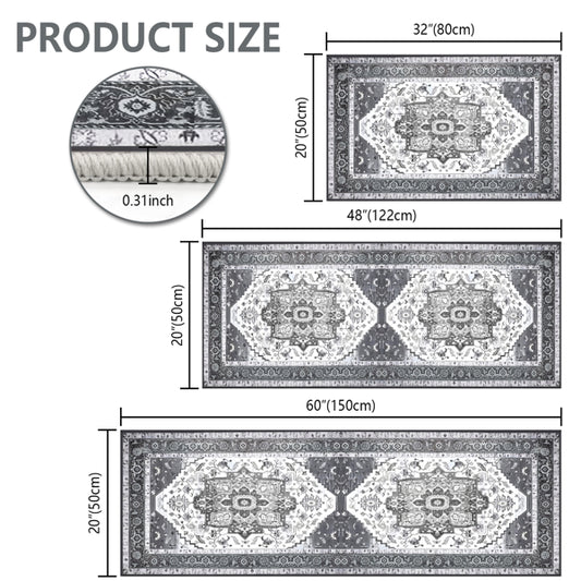 Boho Kitchen Rug Sets 3 Piece With Runner Non Slip Kitchen Rugs And Mats Washable Kitchen Mats For Floor Thick Kitchen Floor Mat Carpet Runner Rugs For Hallway Laundry Holiday Decor