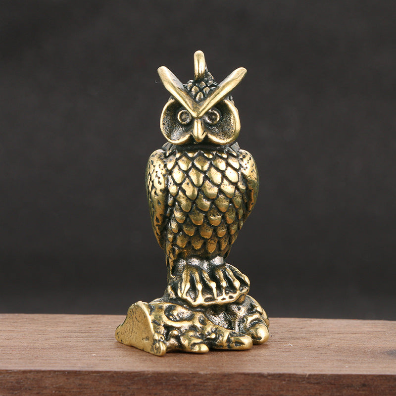 Household Brass Distressed Owl Decoration