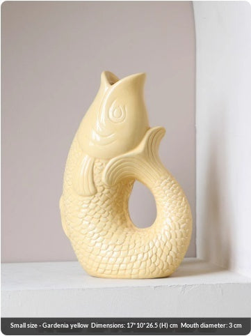 Ceramic Fish-Shape Flower Arrangement Vase For Sophisticated Home Decor