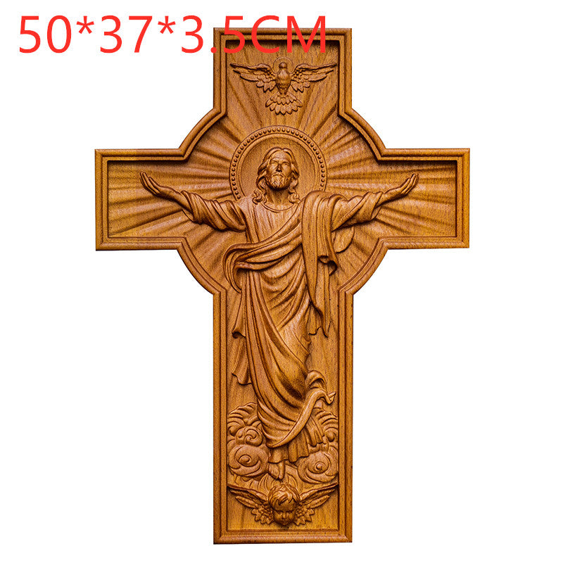 Handicrafts Ascending Wooden Cross Home Church Wood Carving