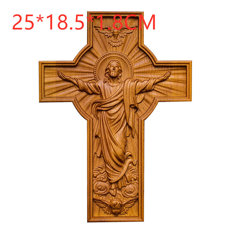 Handicrafts Ascending Wooden Cross Home Church Wood Carving