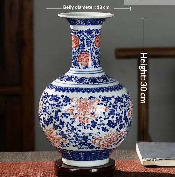 Blue-and-white Porcelain Vase Home Decor Display Shelf Ornament