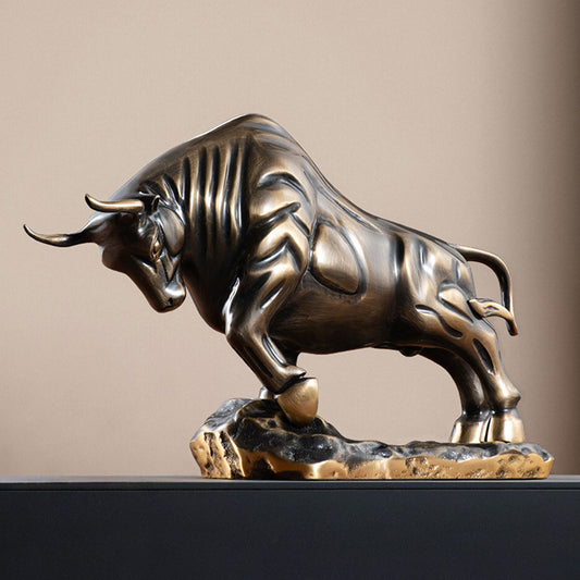 Brass Bull Figurine Perfect For Home And Office Decor