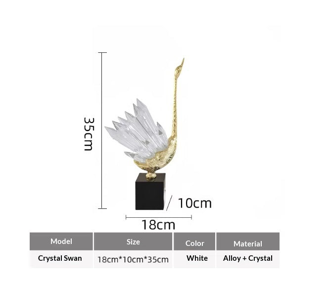 Affordable Luxury Crystal Swan High-End Home Decor For Foyer