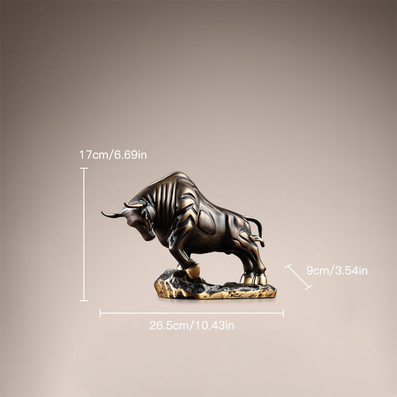 Brass Bull Figurine Perfect For Home And Office Decor
