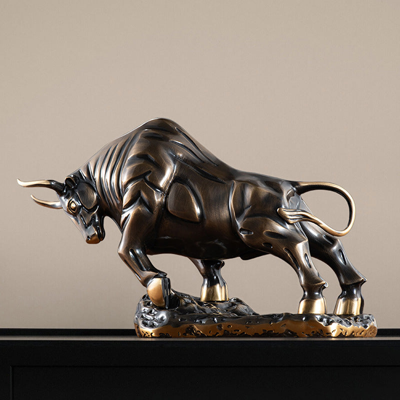 Brass Bull Figurine Perfect For Home And Office Decor