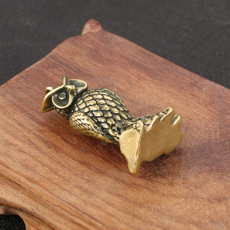 Household Brass Distressed Owl Decoration