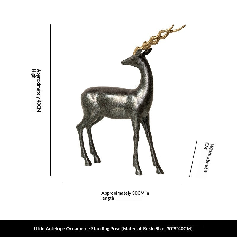 Luxury High-end Deer-themed Minimalist Resin Home Decor Ornament