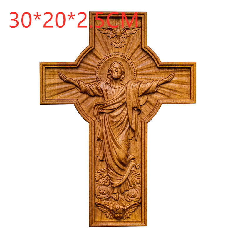 Handicrafts Ascending Wooden Cross Home Church Wood Carving