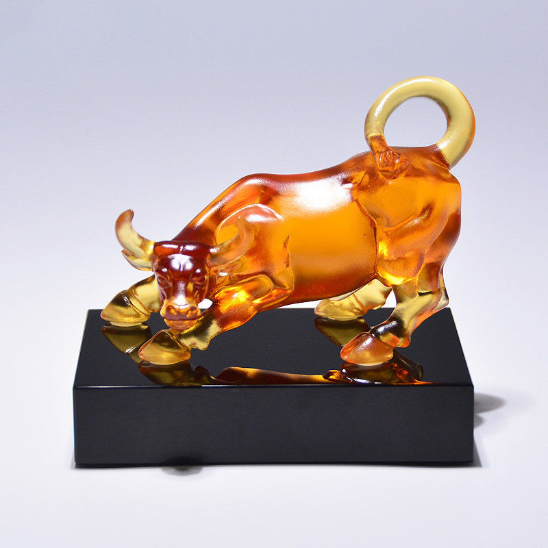 Lustrous Ornaments Fortune-Attracting Ox Statues And Crafts
