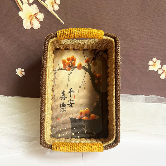 Handmade Woven Hemp Rope Vintage Storage Basket