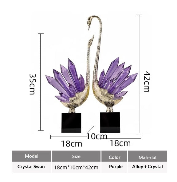 Affordable Luxury Crystal Swan High-End Home Decor For Foyer