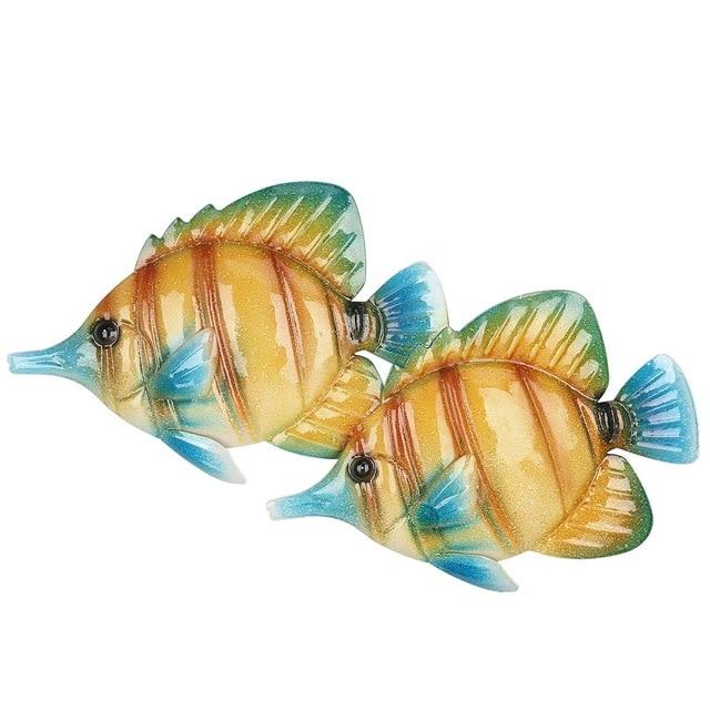 Indoor Tropical Striped Fish Art Wall Hanging