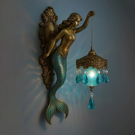 Marine Mermaid Art Mythology Wall Lamp