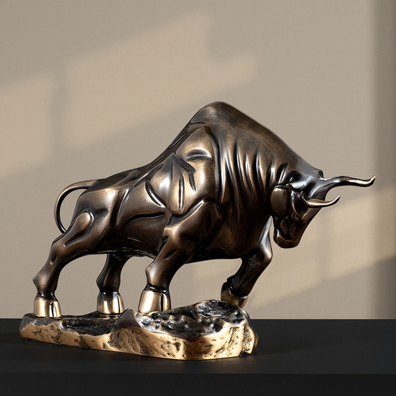 Brass Bull Figurine Perfect For Home And Office Decor