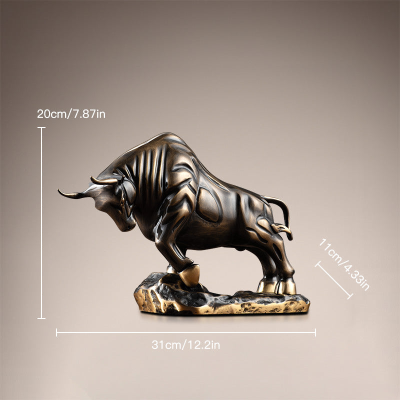 Brass Bull Figurine Perfect For Home And Office Decor