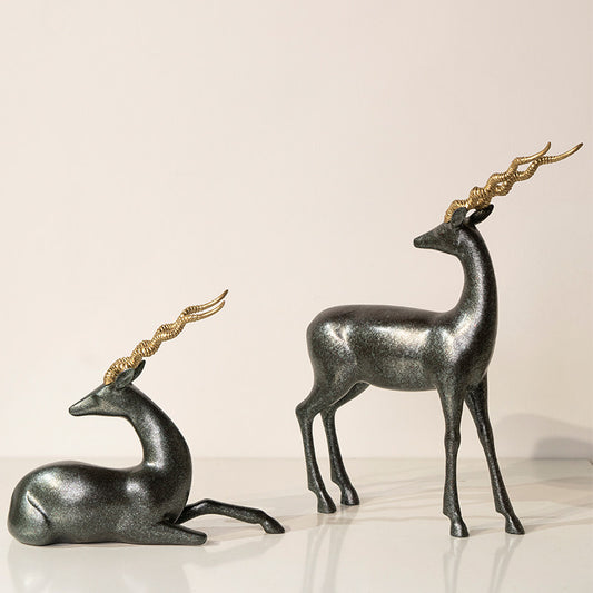 Luxury High-end Deer-themed Minimalist Resin Home Decor Ornament