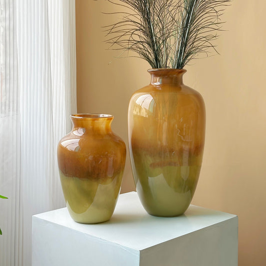 Vintage Handcrafted Glass Vase For Floral Arrangements And Home Decor