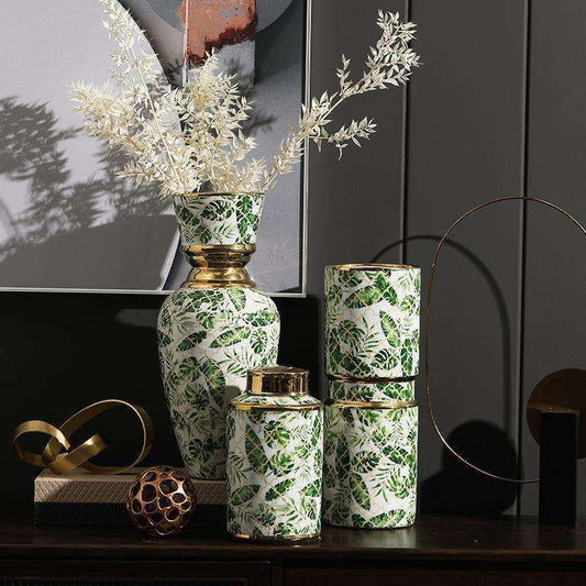 Light-luxury Zen-inspired Iron And Ceramic Art Piece For Home Decor