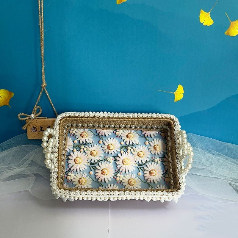 Handmade Woven Hemp Rope Desktop Storage Basket