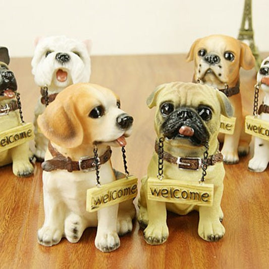 Home Decoration Simulation Dog Statues Sign Resin Ornament