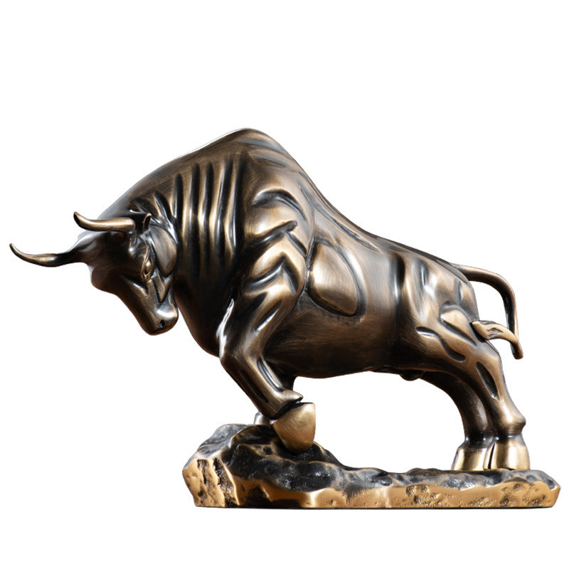Brass Bull Figurine Perfect For Home And Office Decor