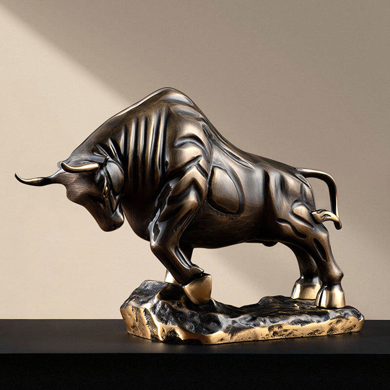 Brass Bull Figurine Perfect For Home And Office Decor