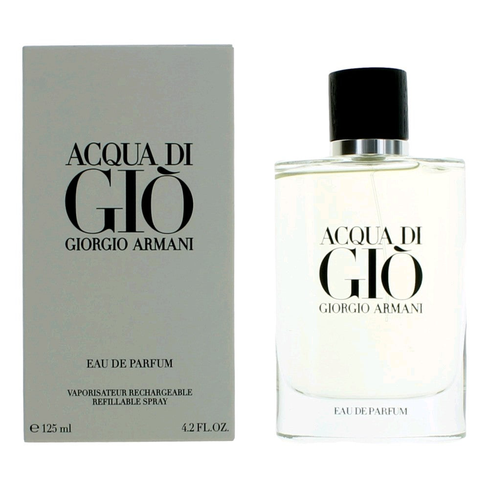 Acqua Di Gio by Giorgio Armani, 4.2 oz Eau De Parfum Spray Refillable for Men